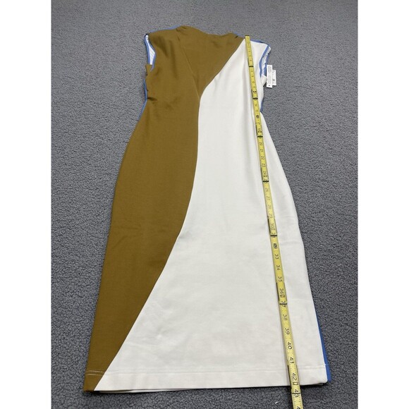 Anthropologie Maeve Midi Dress Muscle Ivory Colorblock Preppy Stretch Sz MP NWT - Picture 6 of 10